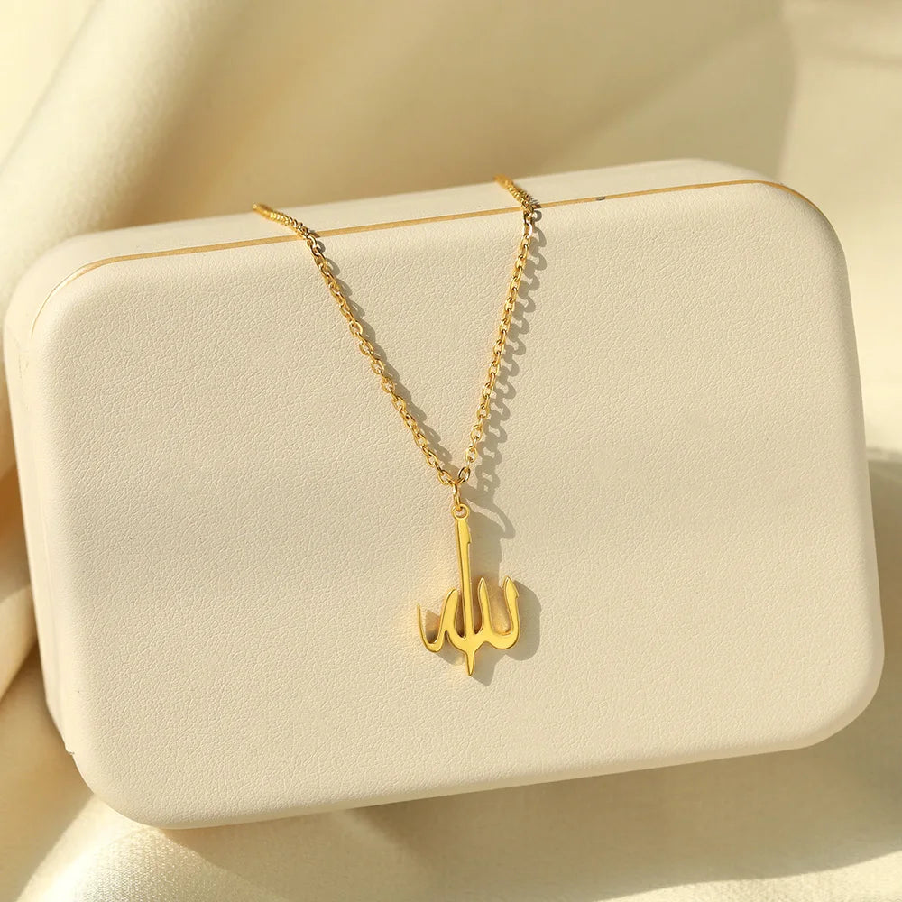 Personalized Letter Love God Patience Arabic Necklace for Women – Handcrafted Faith & Love Jewelry