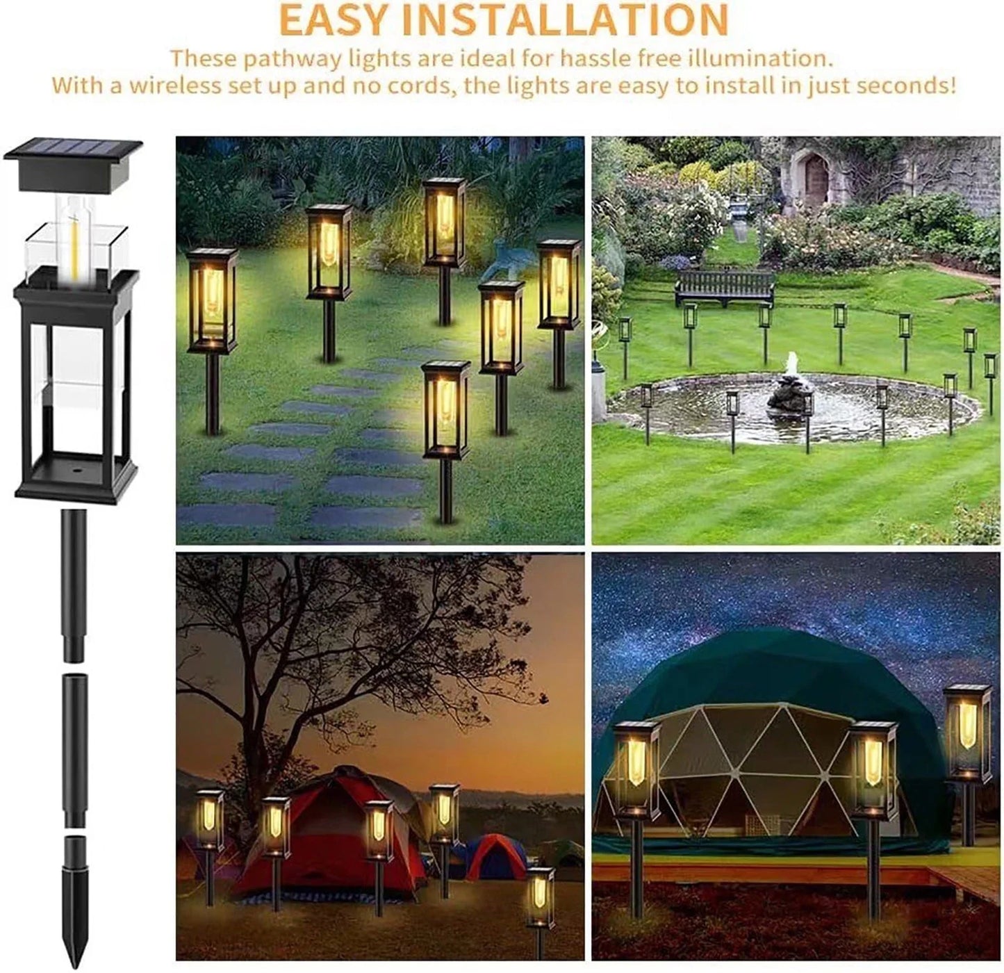 ☀️ Kidsjoy Solar Pathway Lights – 6 Pack