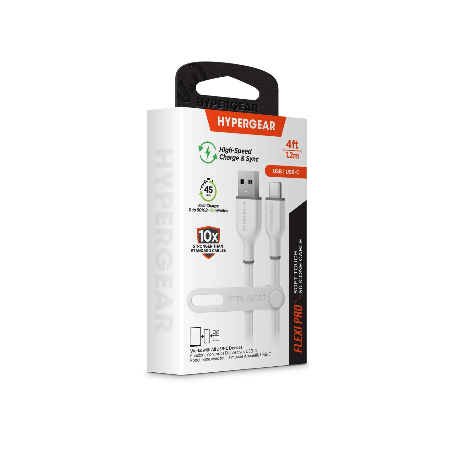 HyperGear Flexi PRO USB to USB-C Cable – 4ft