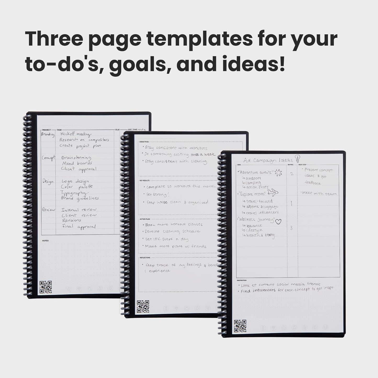 Rocketbook Fusion Smart Reusable Planner & Notebook — 7 Page Templates, Digitize & Erase, Eco-Friendly