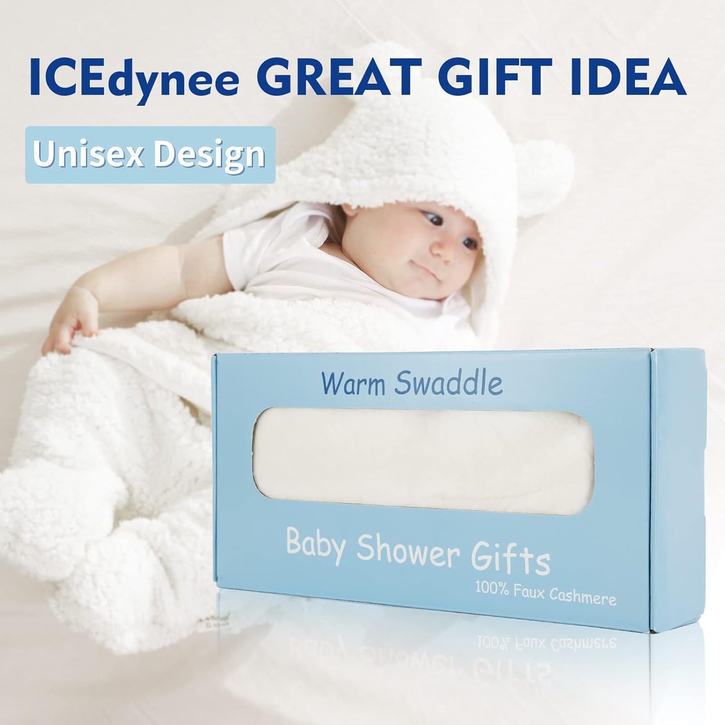 Baby Swaddle Blankets for Boys and Girls โBaby Swaddle Wrap โ Warm Swaddling Sleep Sack Baby Clothes โ Soft Receiving Baby Blanket โ Cute Newborn Sleep Sacks (White)