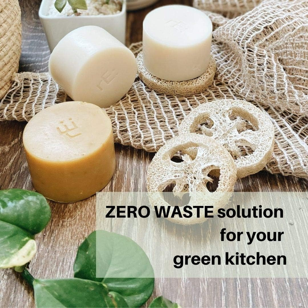 🌿 Plastic-Free Dish Soap with Natural Loofah – Eco-Conscious Cleaning, Elevated