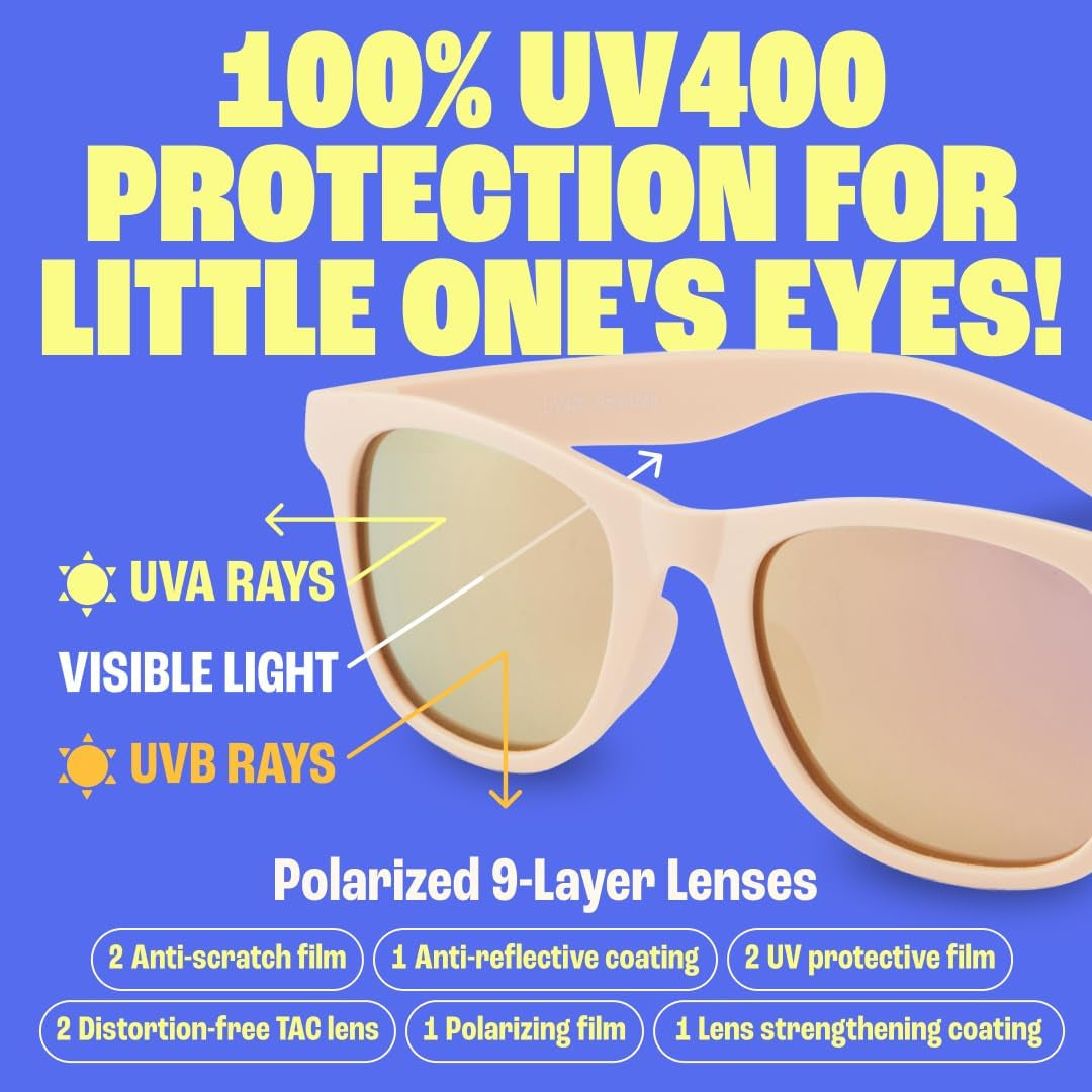 Polarized Toddler Sunglasses Boys & Girls - Unbreakable, for Kids - UV Protection