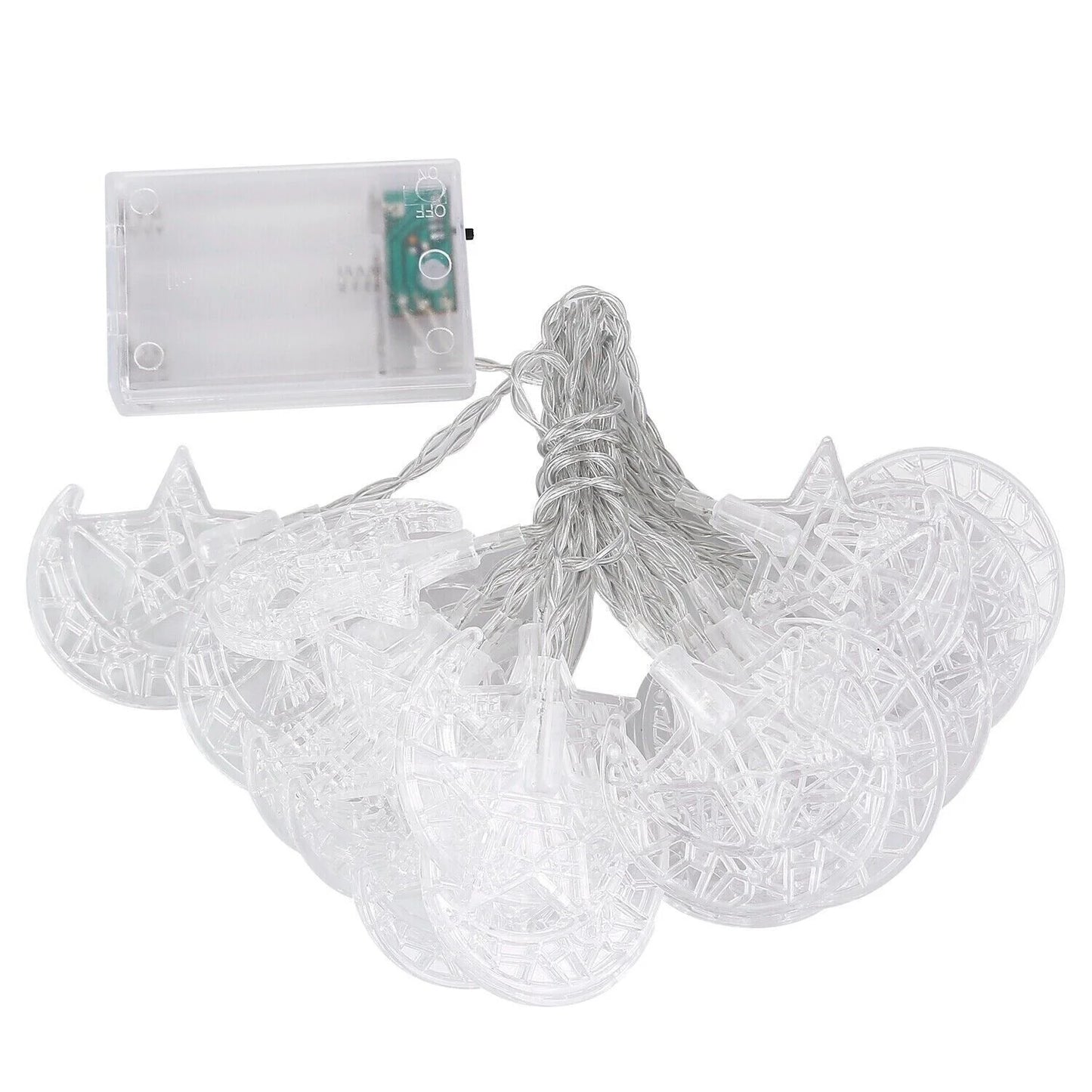 LED Ramadan String Lights: Moon & Star Theme