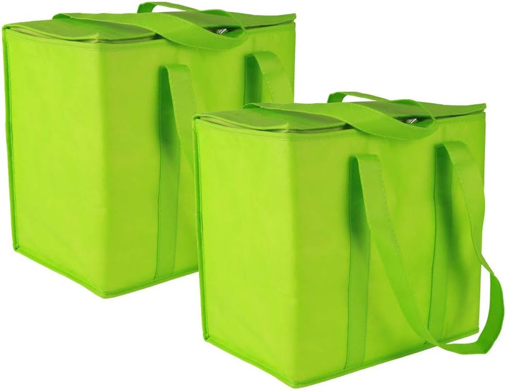♻️ EcoInsulate™ Heavy-Duty Reusable Insulated Grocery Bags – 2-Pack, Large Capacity, Thermal Cooler Totes with Zipper & Reinforced Bottom – For Groceries, Picnics, Camping & More