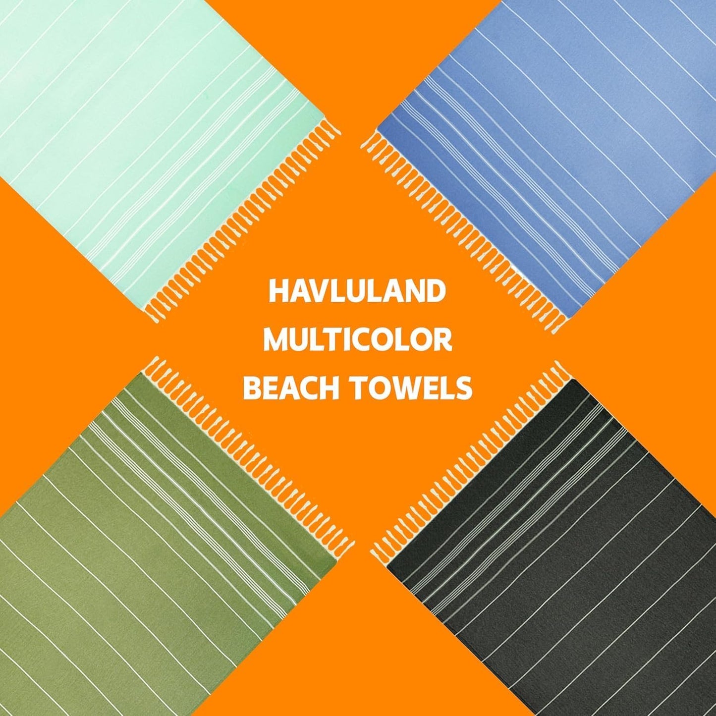 Havluland Oversized Turkish Cotton Beach Towel – Versatile, Soft & Sand-Resistant