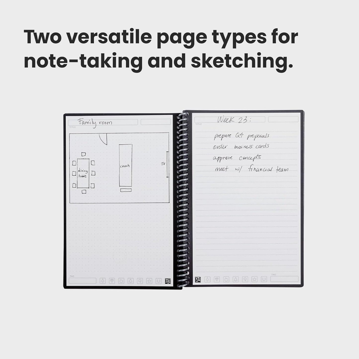 Rocketbook Fusion Smart Reusable Planner & Notebook — 7 Page Templates, Digitize & Erase, Eco-Friendly