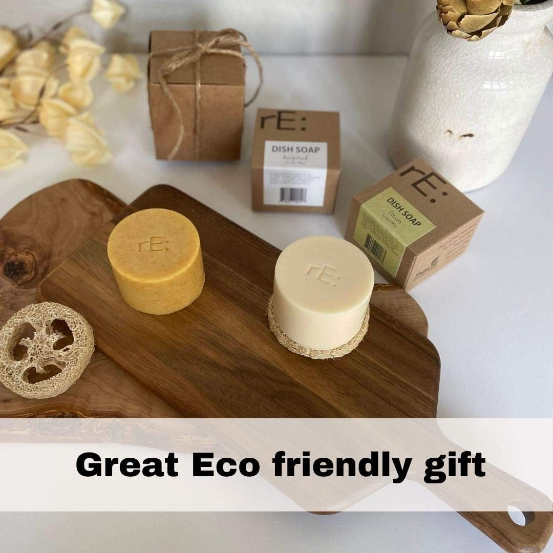 🌿 Plastic-Free Dish Soap with Natural Loofah – Eco-Conscious Cleaning, Elevated