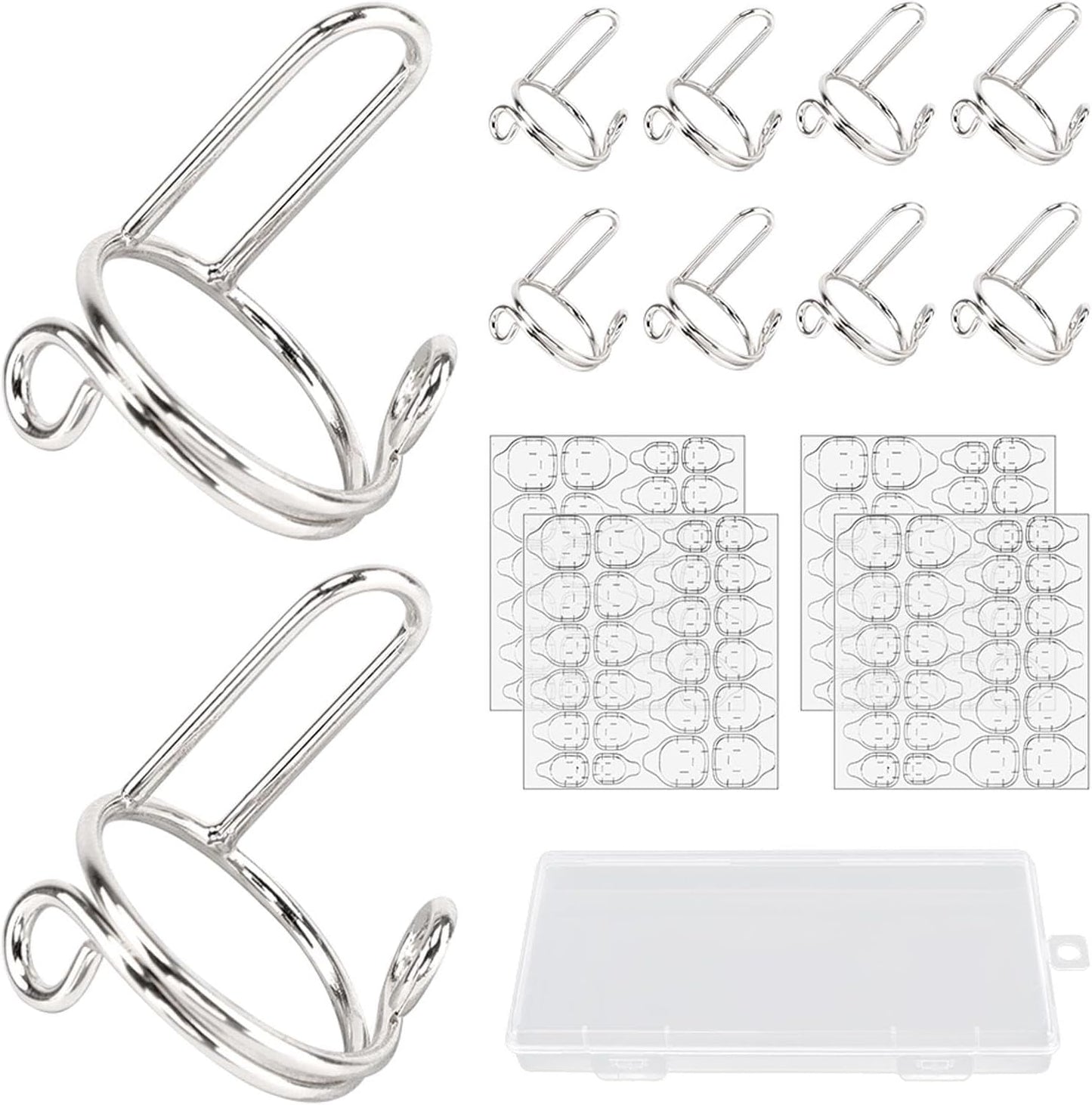 Adjustable Wudu Nail Rings Set - No Glue, No Adhesive | Perfect DIY Gift for Women (Silver)