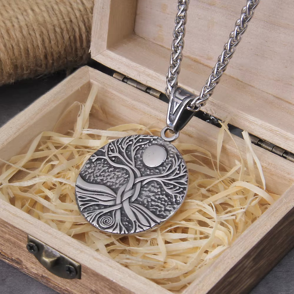 Tree of Life Amulet Stainless Steel Men’s Necklace