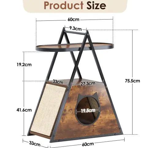 Cat Condo Black Vintage Pet Furniture