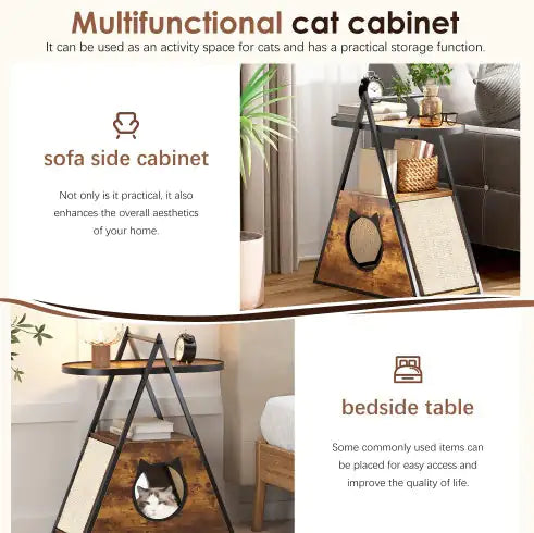 Cat Condo Black Vintage Pet Furniture