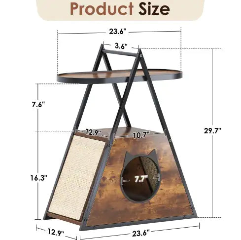 Cat Condo Black Vintage Pet Furniture
