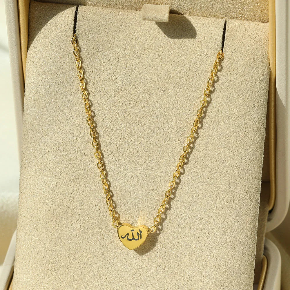 Personalized Letter Love God Patience Arabic Necklace for Women – Handcrafted Faith & Love Jewelry