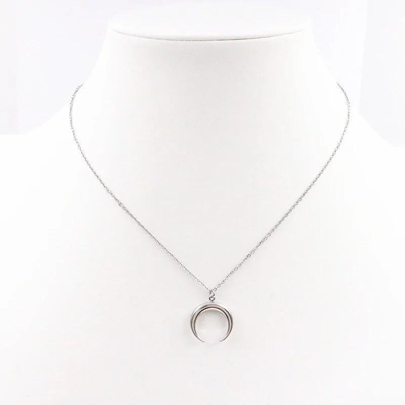 Moon Necklace Stainless Steel – Elegant Celestial Jewelry