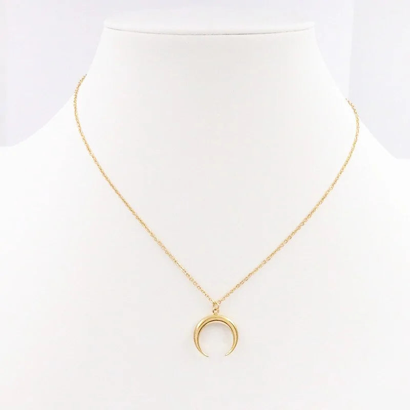 Moon Necklace Stainless Steel – Elegant Celestial Jewelry