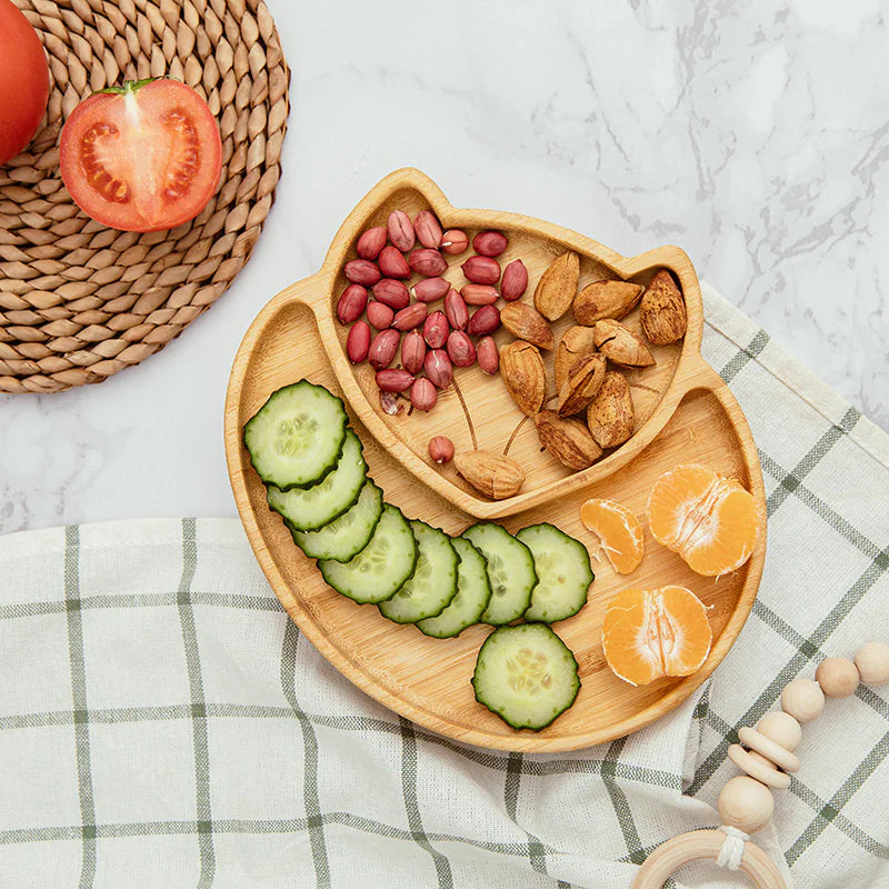 Baby Dinner Plate – Bamboo Grid Plate in Japanese Style