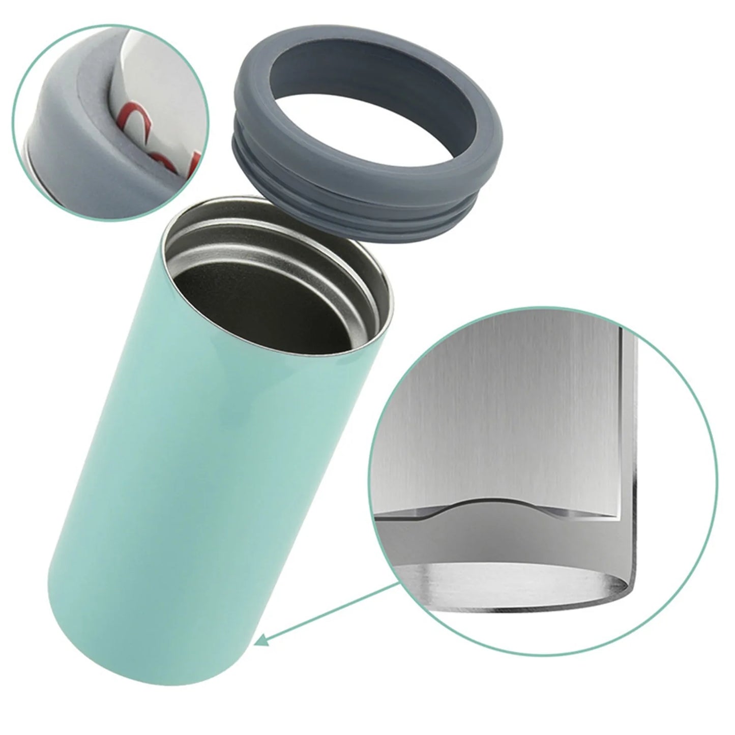 Stainless Steel Can Cooler – Insulated Beverage Holder for 12 oz Slim Cans – Keeps Drinks Ice Cold for Hours