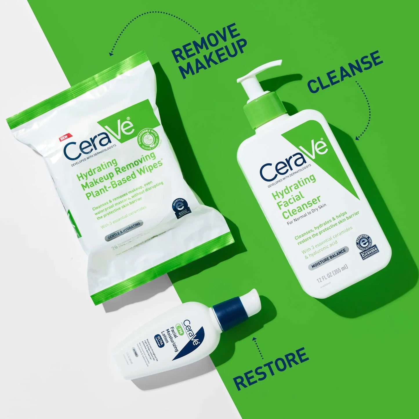 CeraVe Hydrating Facial Cleansing Makeup Remover Wipes – 25 Count