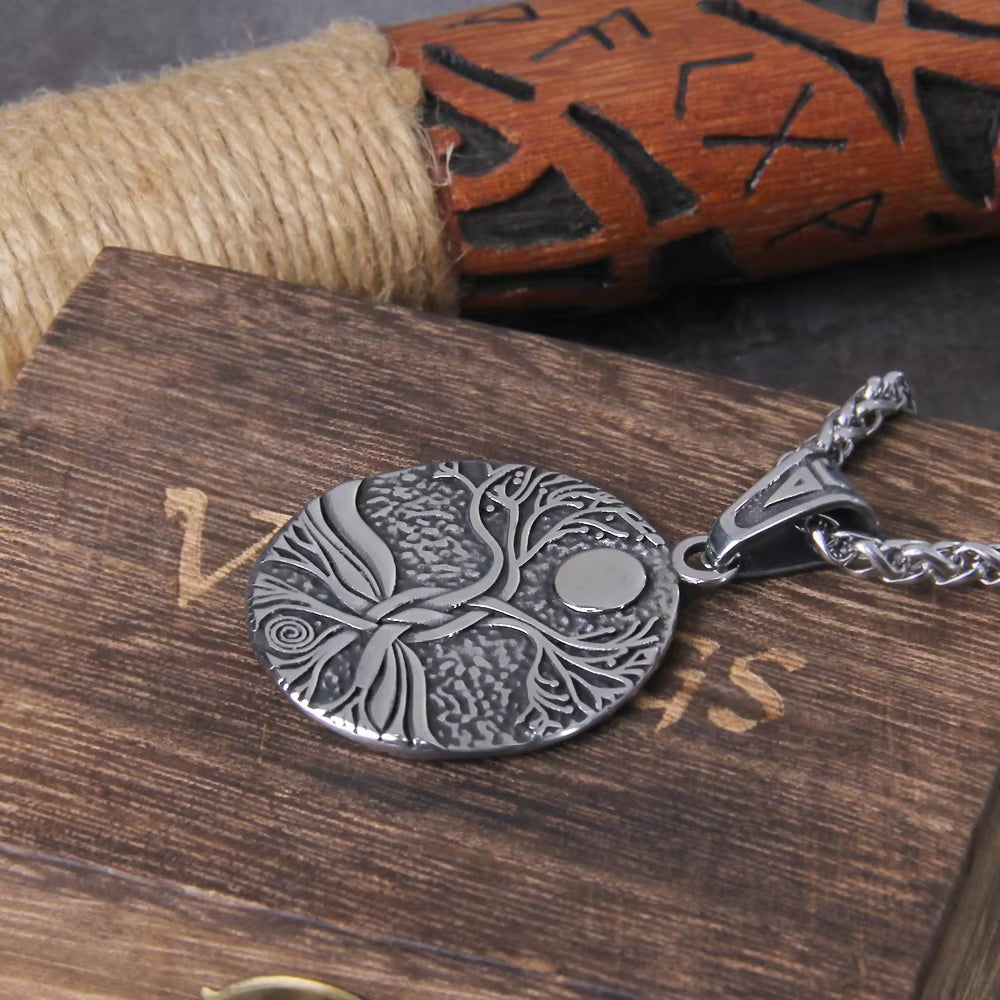 Tree of Life Amulet Stainless Steel Men’s Necklace