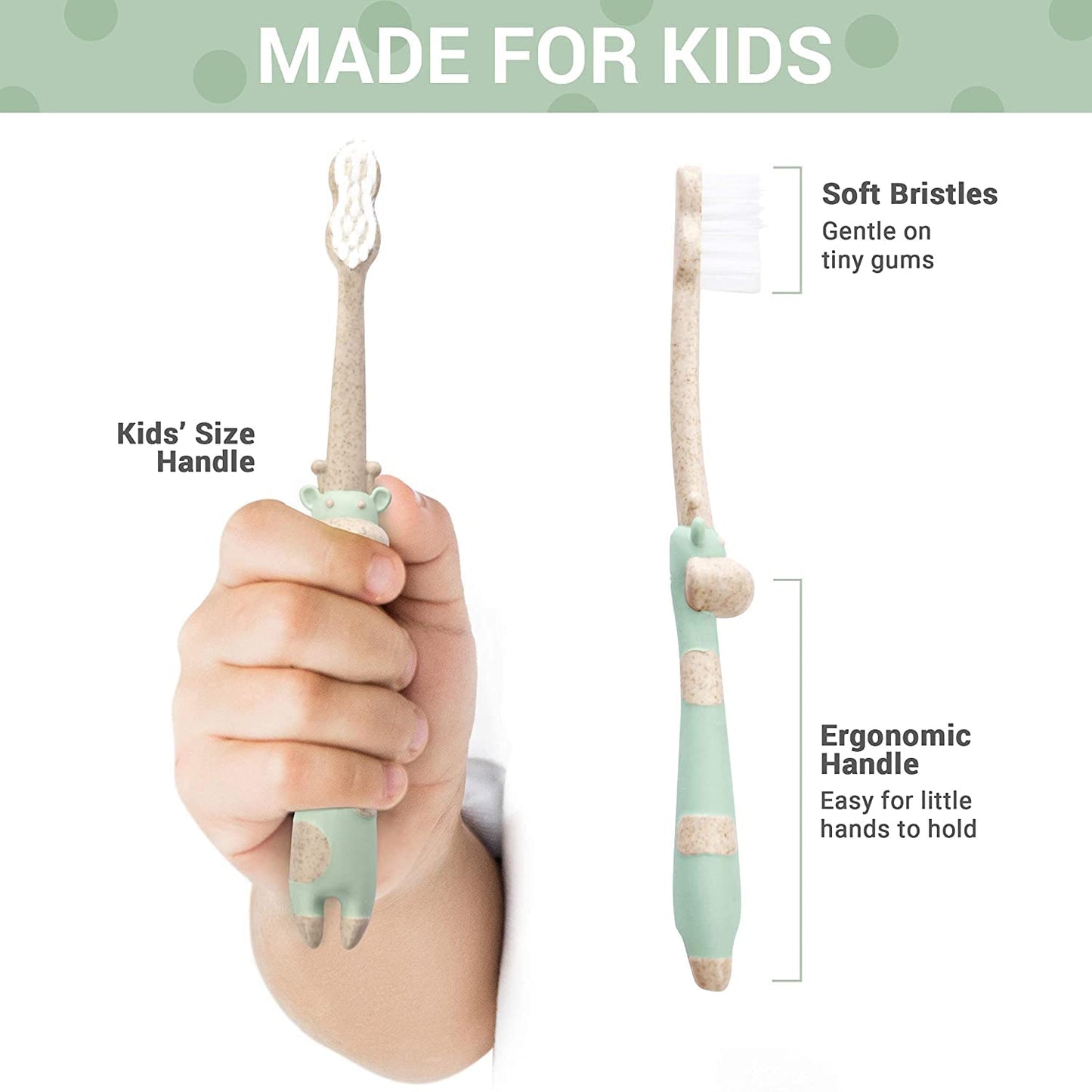 ROARex All-Natural Kids Toothbrush – Plant-Based, Eco-Friendly, and Fun to Use