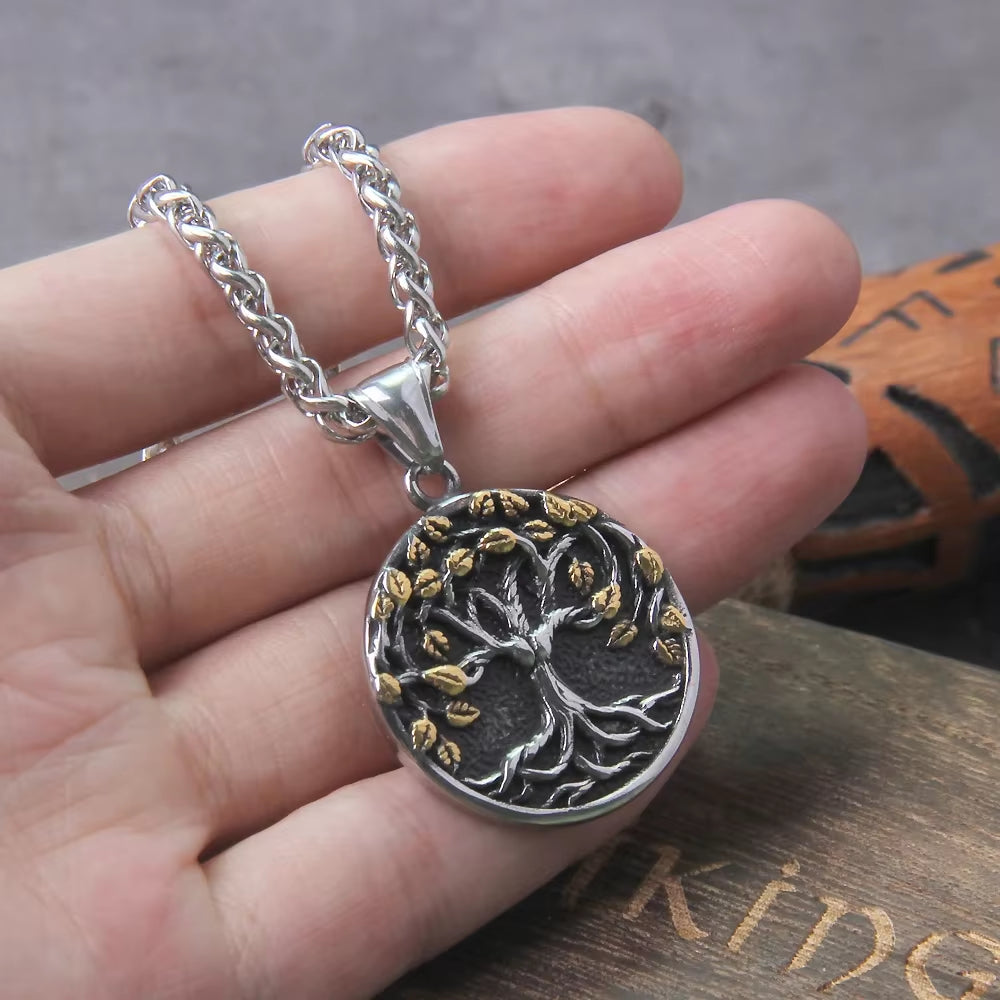Tree of Life Amulet Stainless Steel Men’s Necklace