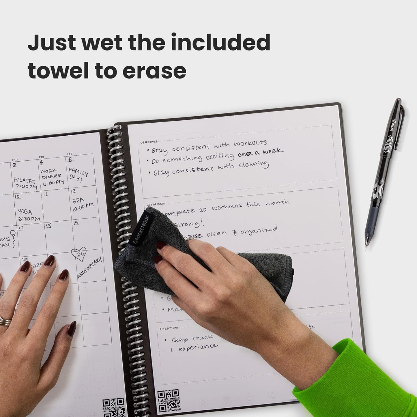 Rocketbook Fusion Smart Reusable Planner & Notebook — 7 Page Templates, Digitize & Erase, Eco-Friendly