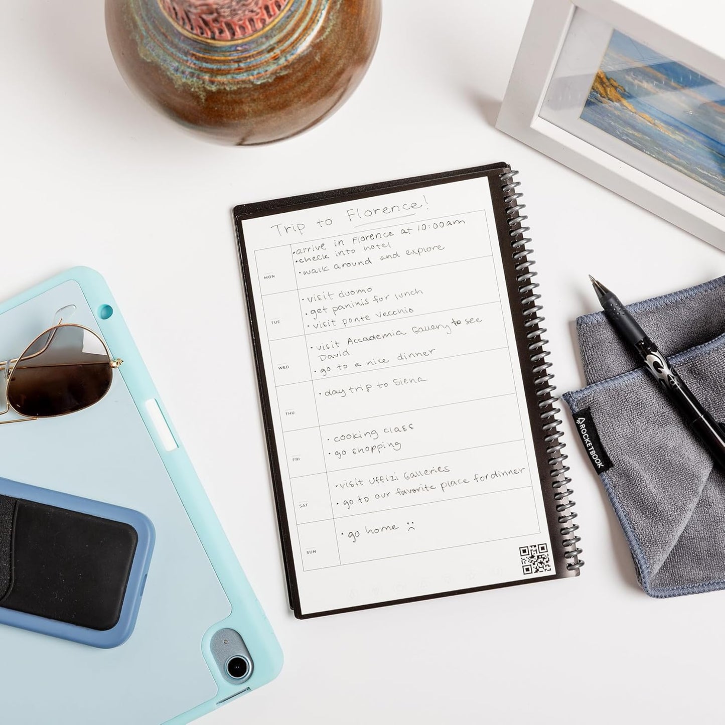 Rocketbook Fusion Smart Reusable Planner & Notebook — 7 Page Templates, Digitize & Erase, Eco-Friendly