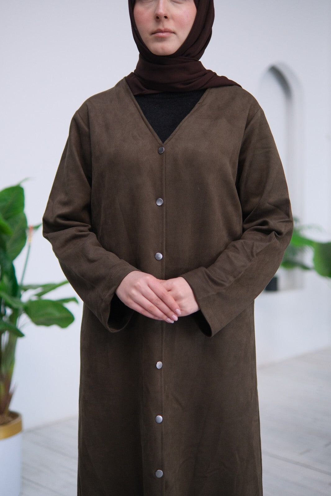 Milena Suede Abaya – Elegant Grade 1 Suede Fabric