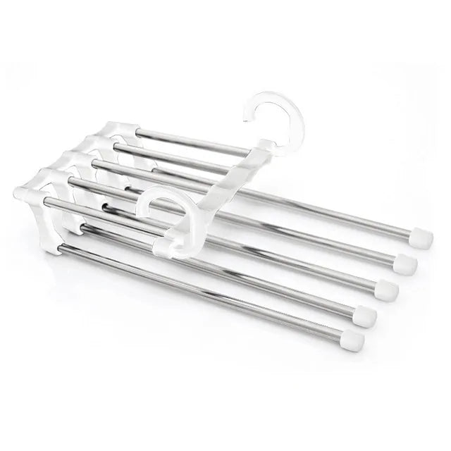 5-Tier Portable Stainless Steel Pants Hanger – Space-Saving, Durable Closet Organizer