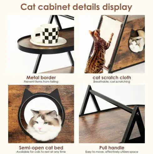 Cat Condo Black Vintage Pet Furniture
