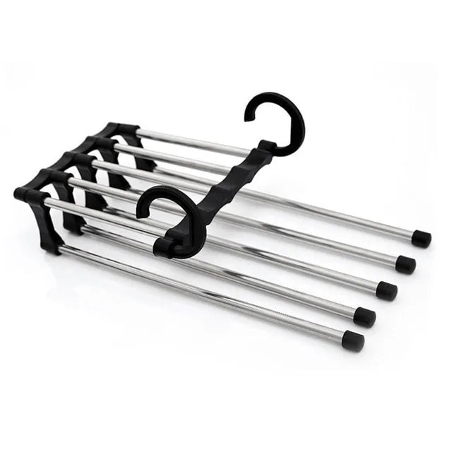 5-Tier Portable Stainless Steel Pants Hanger – Space-Saving, Durable Closet Organizer