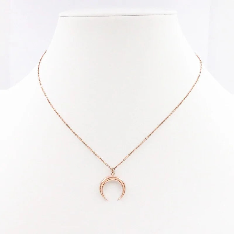 Moon Necklace Stainless Steel – Elegant Celestial Jewelry