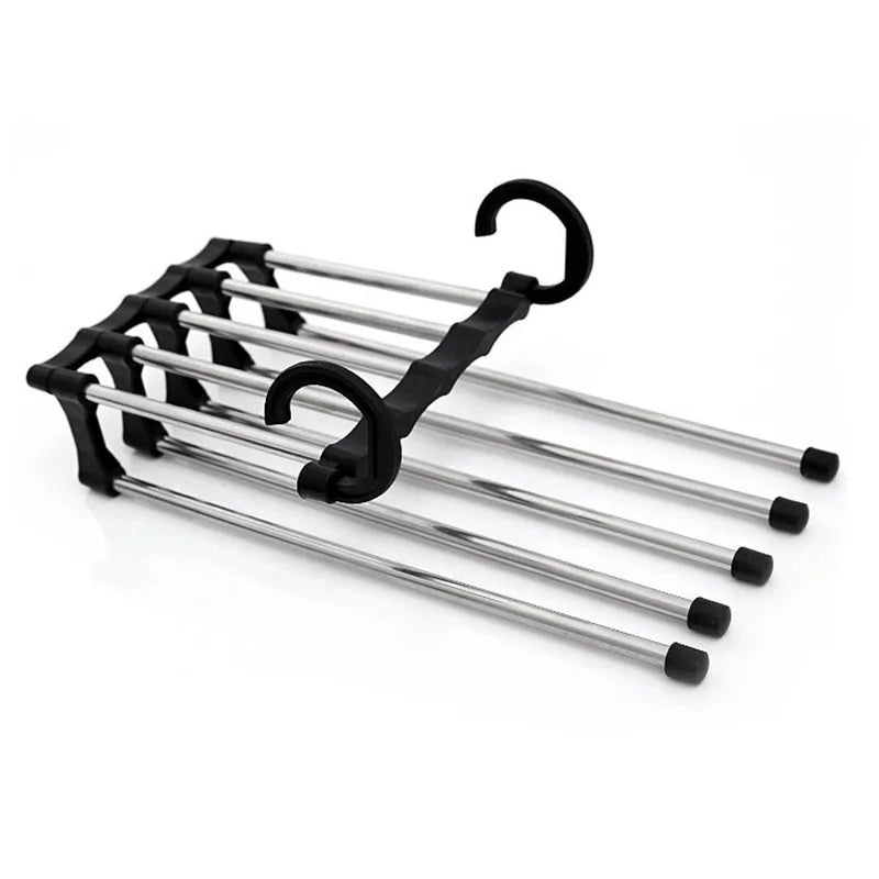 5-Tier Portable Stainless Steel Pants Hanger – Space-Saving, Durable Closet Organizer