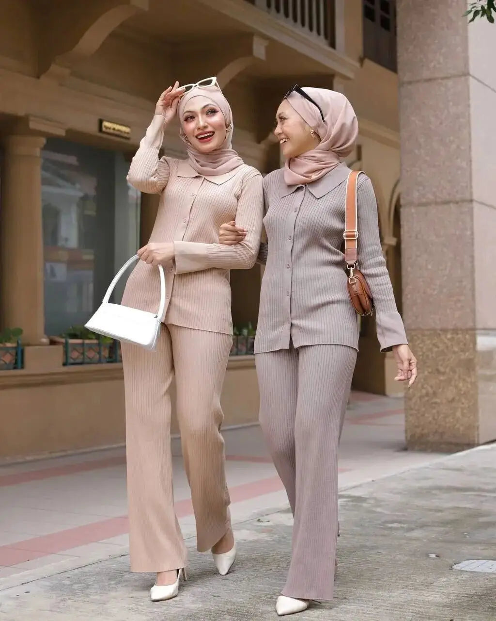 Winter Grace Knit Abaya Set