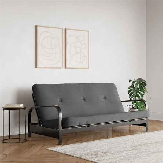 Caddie 6-Inch Futon Mattress – Full Size, Gray Linen