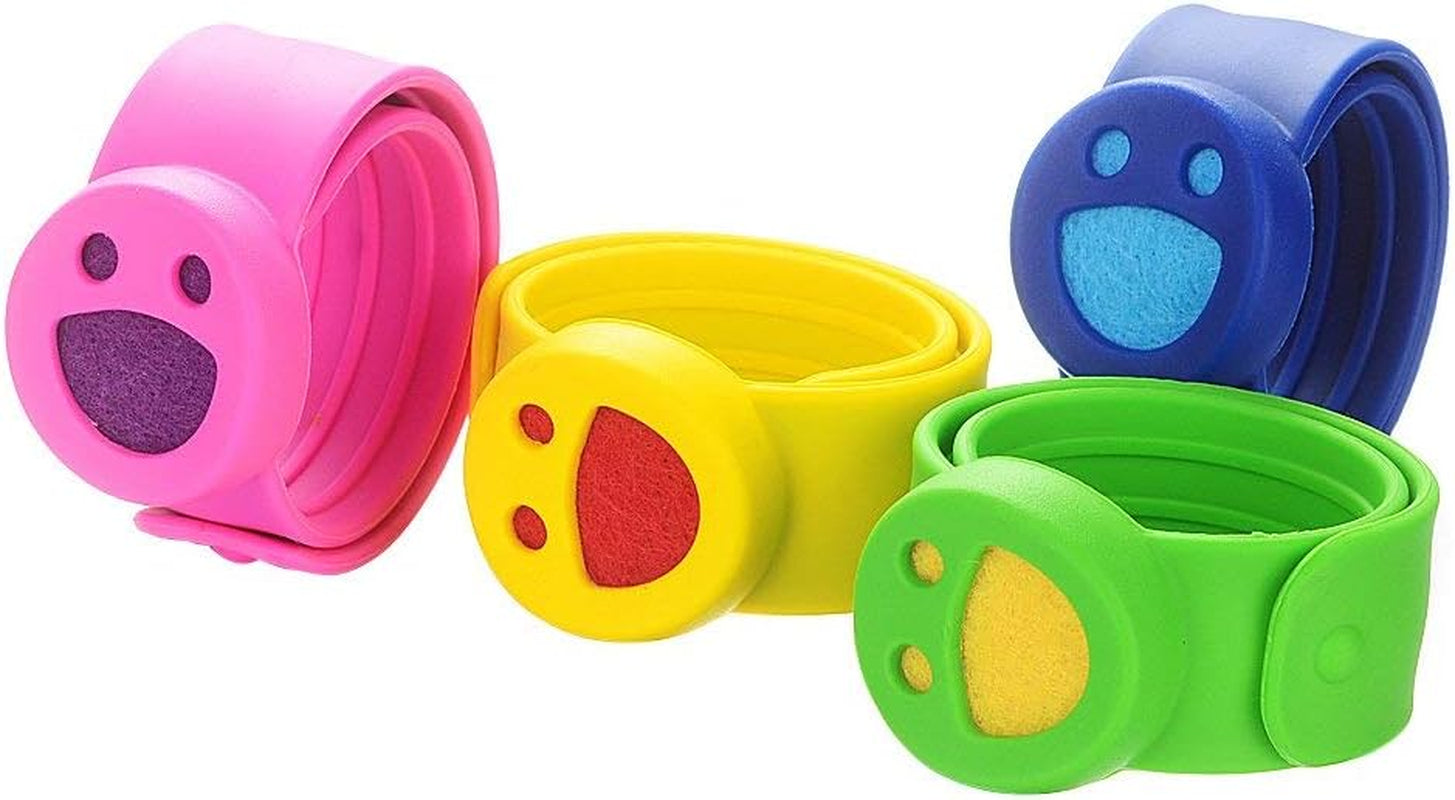 Kids Essential Oil Diffuser Bracelets Kit – 4 Pack Aromatherapy Silicone Wristbands with 20 Refill Pads – Adjustable, Washable, Cartoon Design for Kids, Teens & Adults