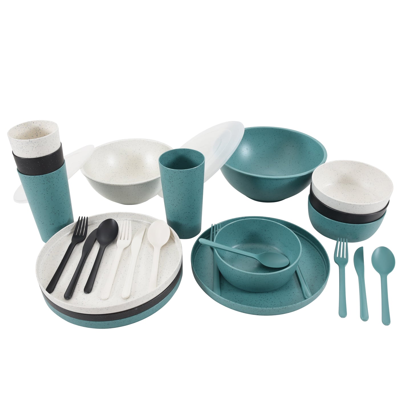 Mainstays 28-Piece Eco-Friendly Recycled Plastic Dinnerware Set