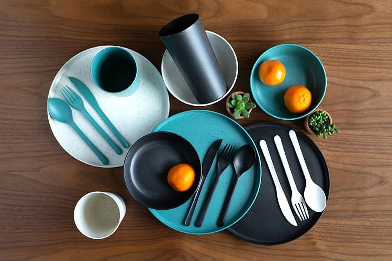 Mainstays 28-Piece Eco-Friendly Recycled Plastic Dinnerware Set