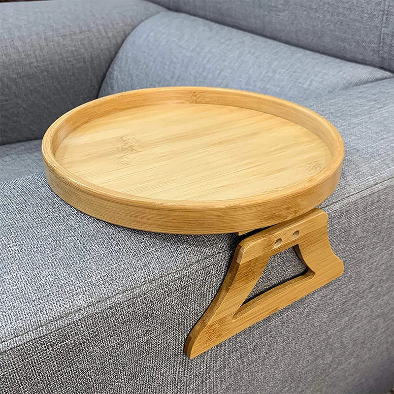 Foldable Round Bamboo Storage Tray with Legs