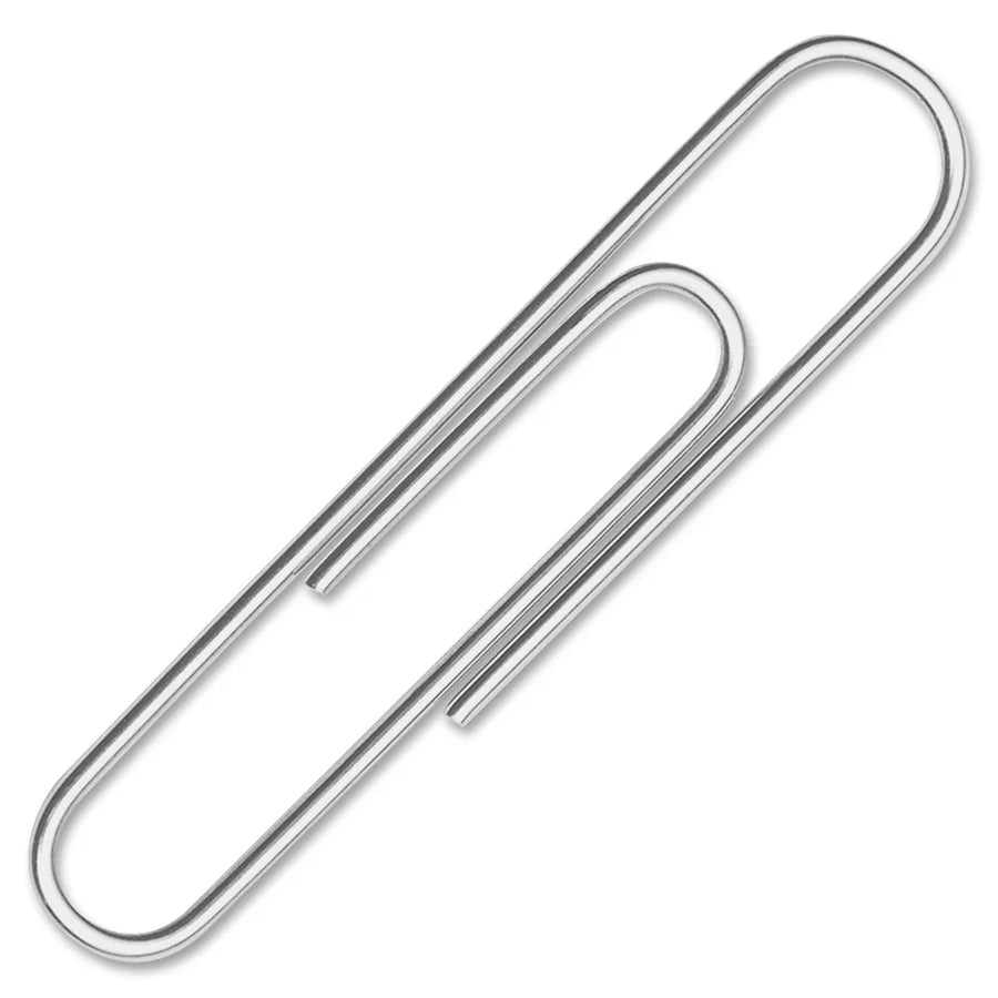 ACCO Recycled Paper Clips, #1 Size, Smooth Silver Finish – 100/Box