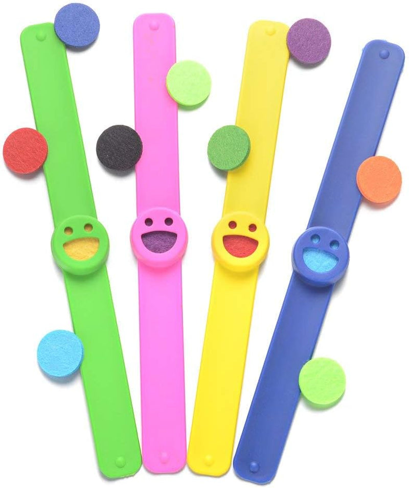Kids Essential Oil Diffuser Bracelets Kit – 4 Pack Aromatherapy Silicone Wristbands with 20 Refill Pads – Adjustable, Washable, Cartoon Design for Kids, Teens & Adults