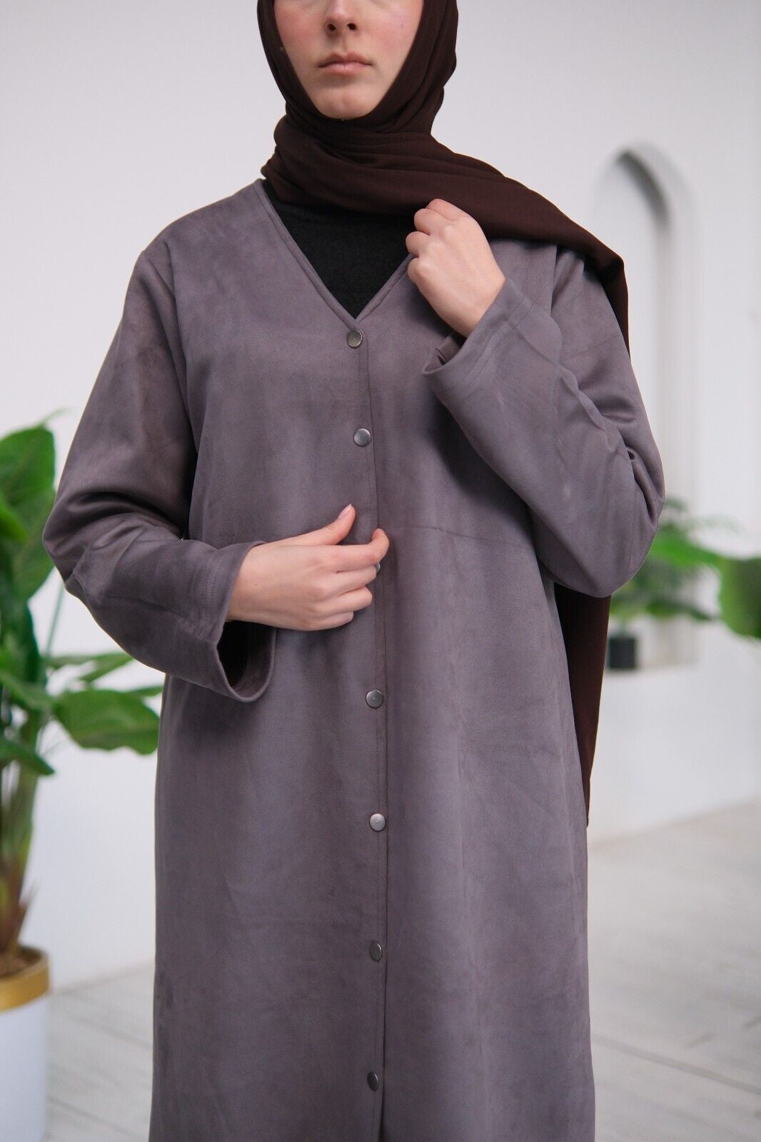Milena Suede Abaya – Elegant Grade 1 Suede Fabric