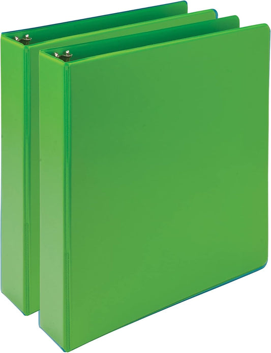 Samsill Sustainable 1.5-Inch 3-Ring Binders – Plant-Based, Made in USA, Colorful & Customizable with Clear Overlay, Archival Safe (Set of 3)