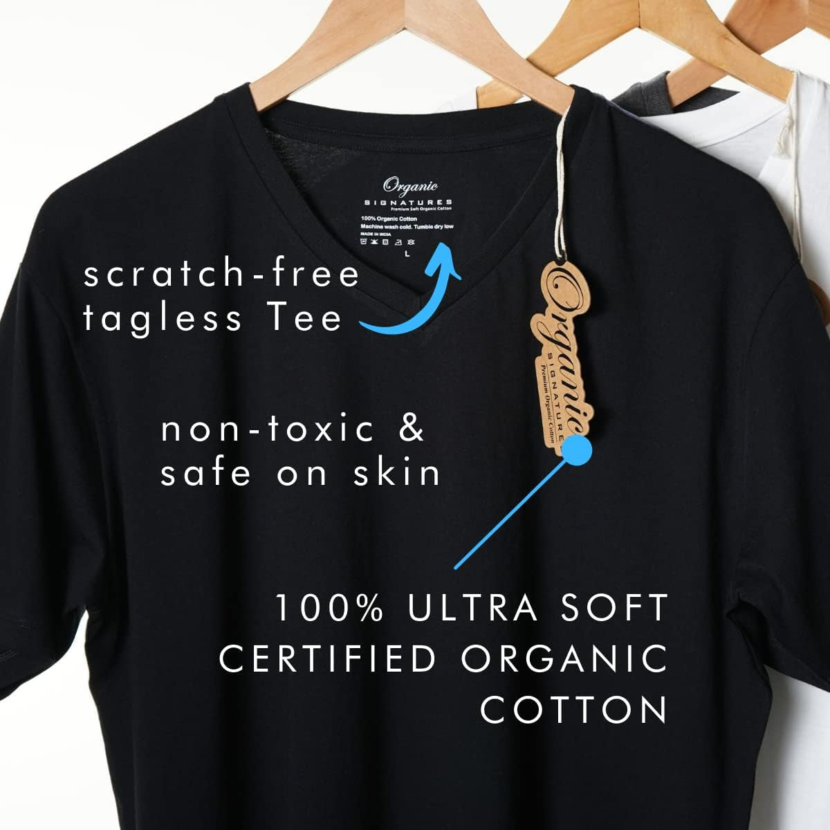 Men’s 100% Organic Cotton V-Neck T-Shirt – Ultra-Soft, Breathable & GOTS Certified