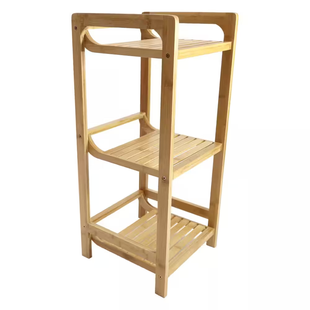 Eco-Friendly 3-Tier Bamboo Shelf – Water-Resistant Storage for Bath, Spa, or Outdoor Use