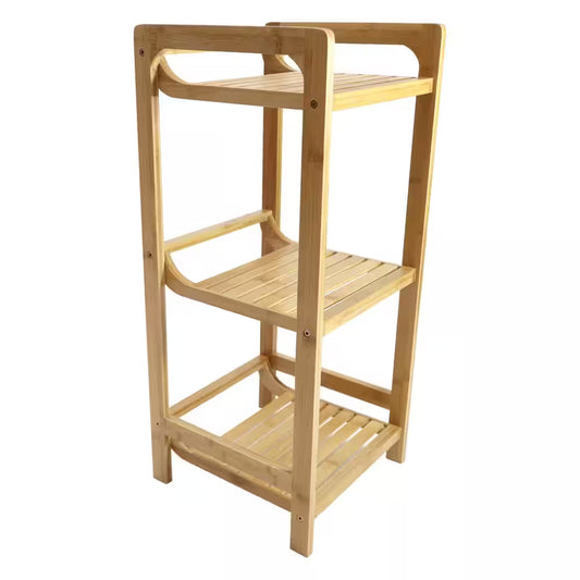 Eco-Friendly 3-Tier Bamboo Shelf – Water-Resistant Storage for Bath, Spa, or Outdoor Use