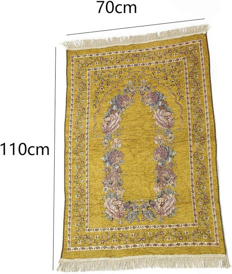 Portable Folding Prayer Mat – Soft Cotton & Polyester Travel Islamic Prayer Rug, Lightweight and Easy to Carry (70 x 110 cm)