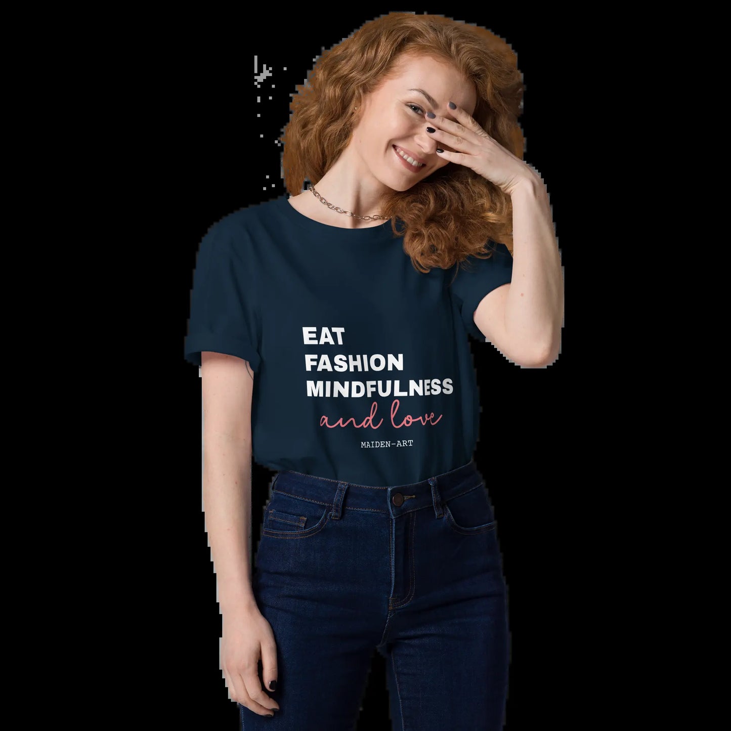 Unisex Organic Cotton T-Shirt – Eat, Fashion Mindfulness and Love – Eco-Friendly, Ethical & Stylish