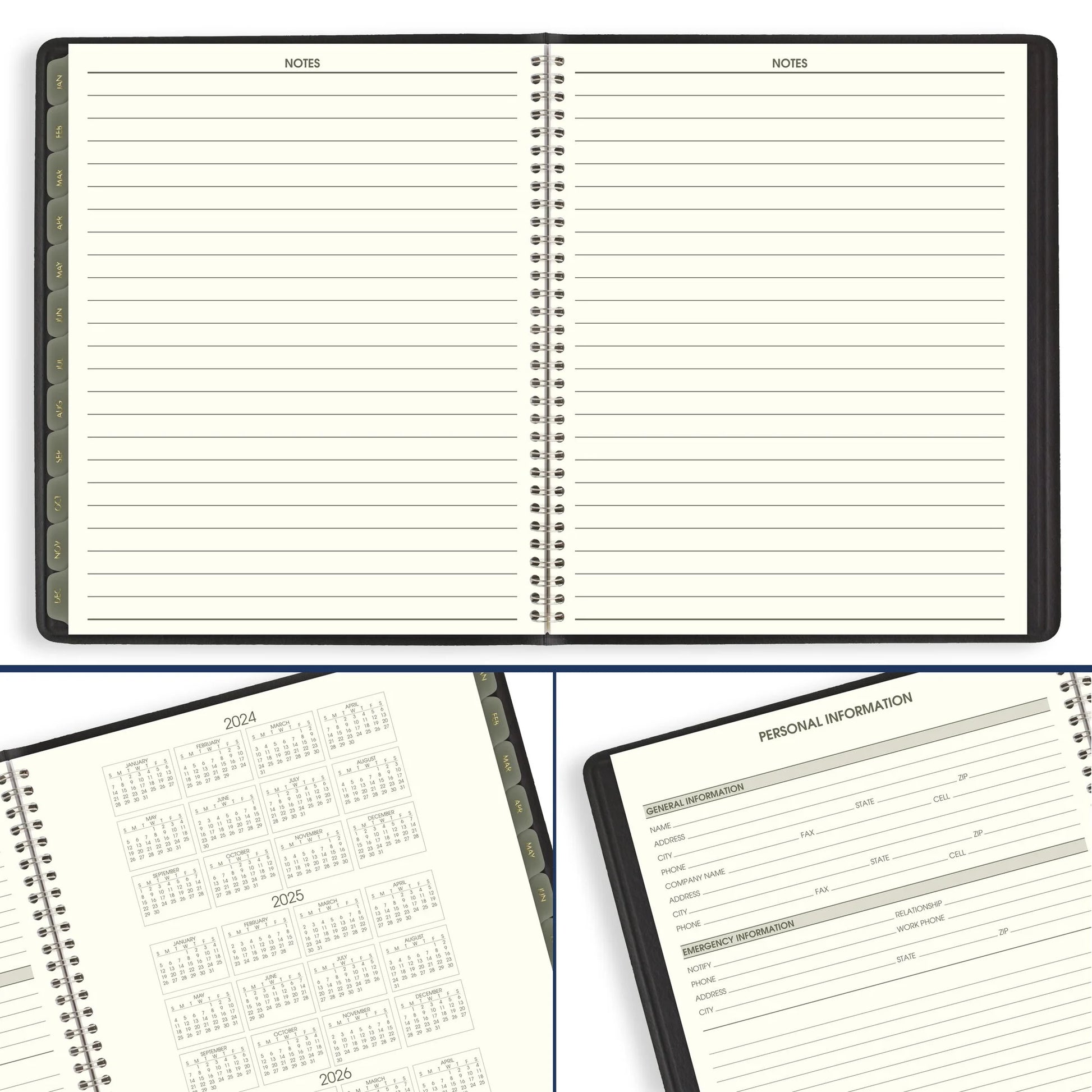AT-A-GLANCE 2025 Recycled Monthly Planner – Black, Large 9" x 11"